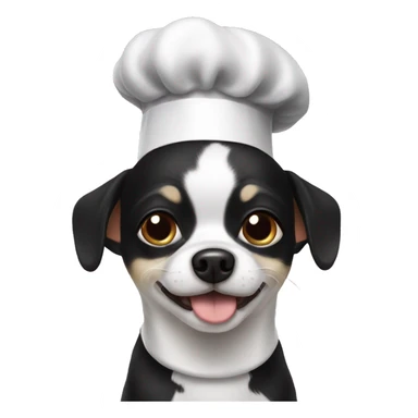 Black and white Chihuahua wearing chef hat sticker