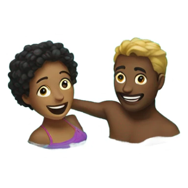 Two friends inside a pool together  sticker