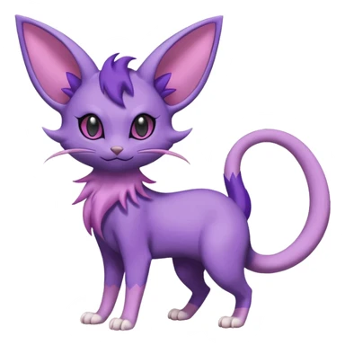 Rattata-Delcatty-Espeon-Purrloin-Fakemon-hybrid-creature (full body) sticker