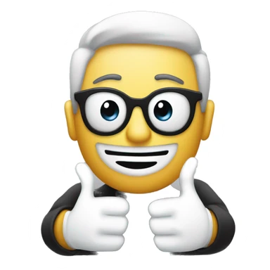 Poker face with thumbs up sticker