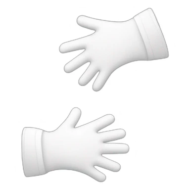 Deux gants blancs souriants, il y a un dessin mystérieux maçonnique de deux équerres inversées.  sticker