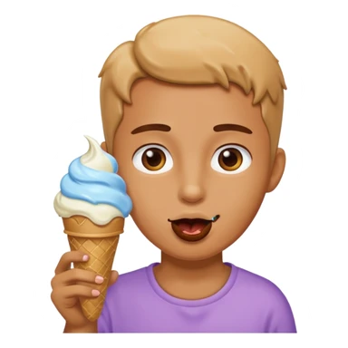 person eating icecream sticker