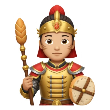 chinese ancient warrior with baguette sticker