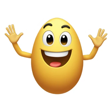 Little egg man throws his hands in the air sticker