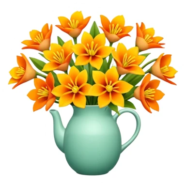 The bouquet of okas upside down on the table sticker