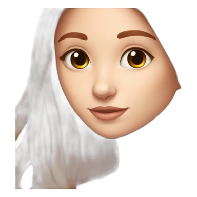 white skin girl, red straight long haired girl, with beautiful dimples sticker