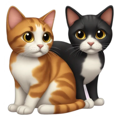 1-calico-cat-and-1-black-female-cat sticker
