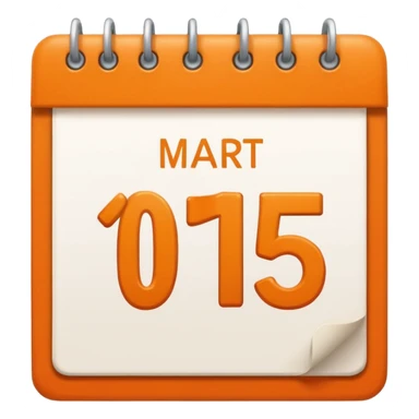 orange simple calendar with number 15 on it sticker