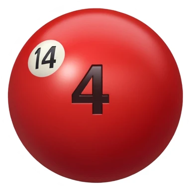 The number 14 on a red pool ball sticker