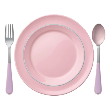 Make a plate with cutlery, light pink tones, but you can use other colors sticker