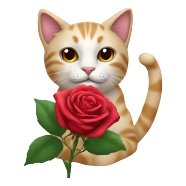Cat with rose  sticker