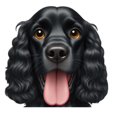 black-cocker-spaniel-tongue-out sticker