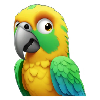 Parrot looking at the camera with one eye in an itchy way sticker