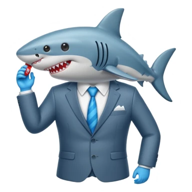 draw a vacuum sealed shark wearing a suit sticker
