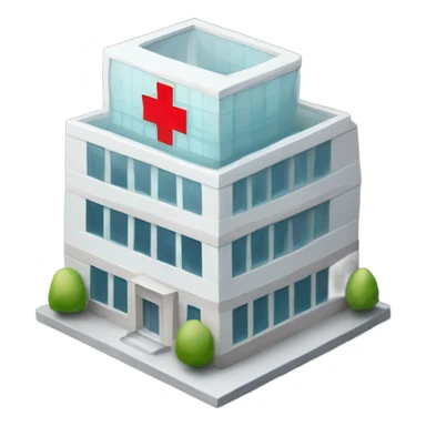 Glass hospital with the name “Saint Joseph” in red sticker