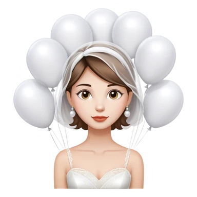 Beautiful bride with white balloons sticker