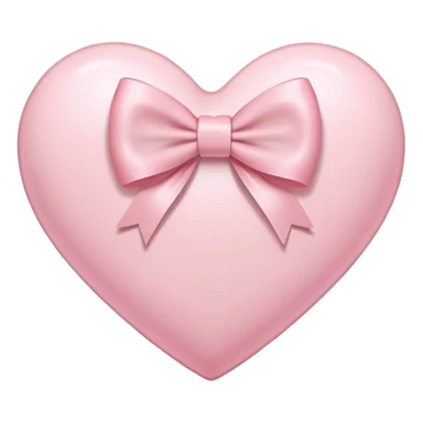 Light pink heart with a light pink bow sticker