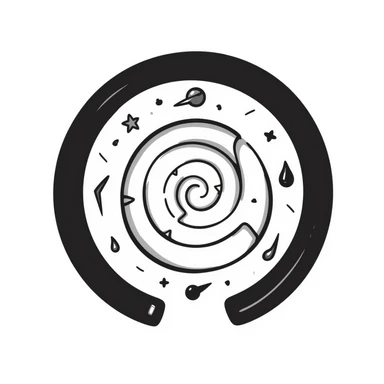 hand-drawn teleportation portal with spiraling vortex and magical symbols sticker