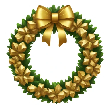 gold Christmas wreath  sticker
