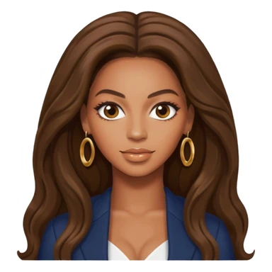 Beyonce with long dark brown hair sticker