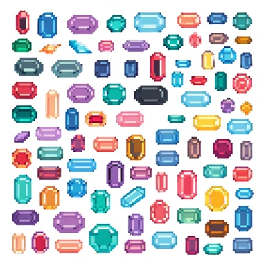 collection of colorful gemstones sticker