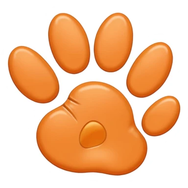 a very light pale pastel orange #FFA500 pawprint sticker