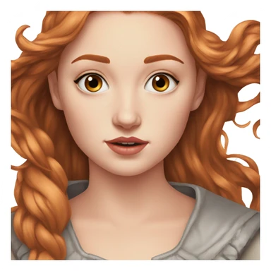 Emily Elizabeth, teenager, Sansa Stark, hyperreal, photoreal portrait sticker