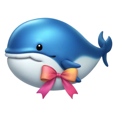 fat whale wearing a bow sticker