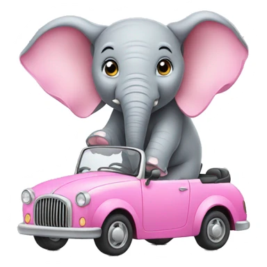 An elephant with a car pink sticker