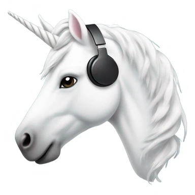 White unicorn with headphones sticker