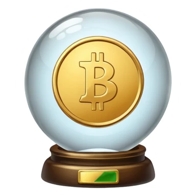 crystal ball with a coin next to it sticker