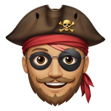pirate with eyepatch and not showing eyes sticker