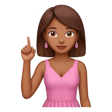 Brown Skin woman in pink and green holding pinky finger up  sticker