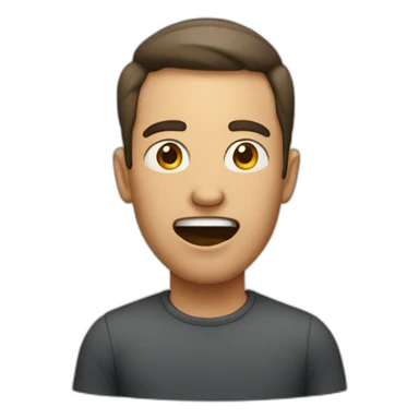 man with large open eyes and open mouth sticker