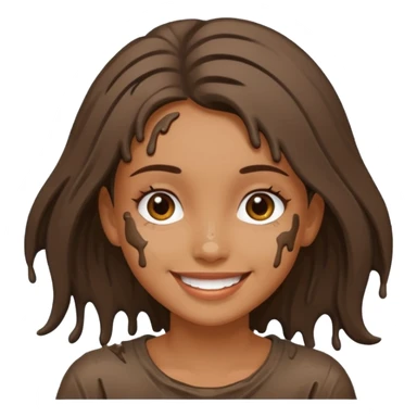 girl with mud on her sticker