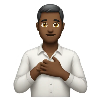 a man holding his right hand on his heart sticker