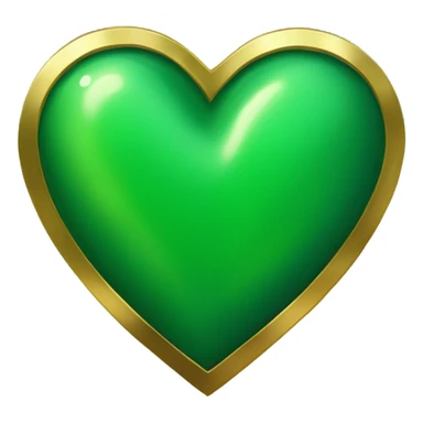 Loki green heart with gold edges  sticker