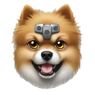 cyborg terminator angry pomeranian sticker