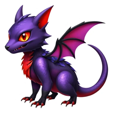 Shiny Epic Badass Edgy Dark Noibat-Salandit-Litten-Hybrid sticker