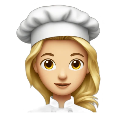 Young chef with curtain bangs cooking sticker