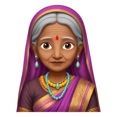 indian sari ancient old woman sticker