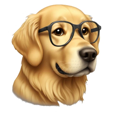 Golden retriever with glasses sticker