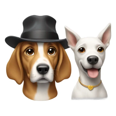 Dog with a horse wearing a hat  sticker