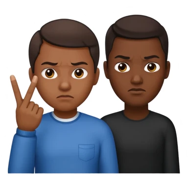 Fusión de los siguientes emojis 🖕🏽😒🖕🏼 sticker