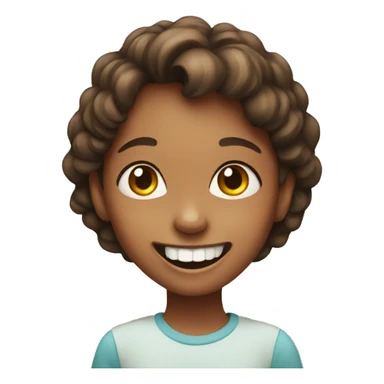 smiling girl with gap teeth sticker