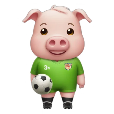Soccer pig player sticker