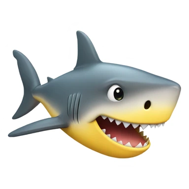 Cute smiling shark in yellow color  sticker