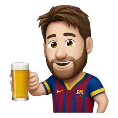 messi drinking beer sticker