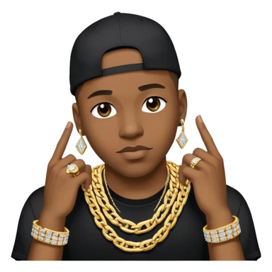 Rapper with gold and diamond chain sticker