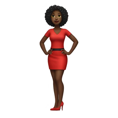 Black girl with a red club outfit on and heels sticker
